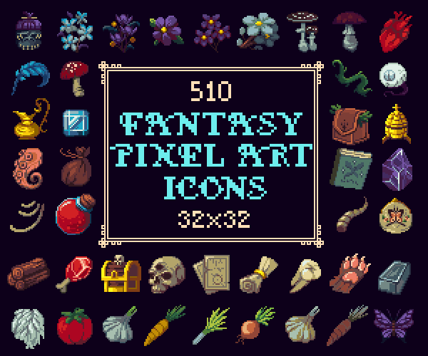 Pixel Art Potion Icon Pack 32x32