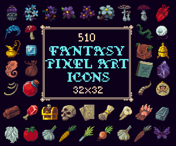 Collection 1, 32x32 Fantasy Characters & Creatures : r/PixelArt