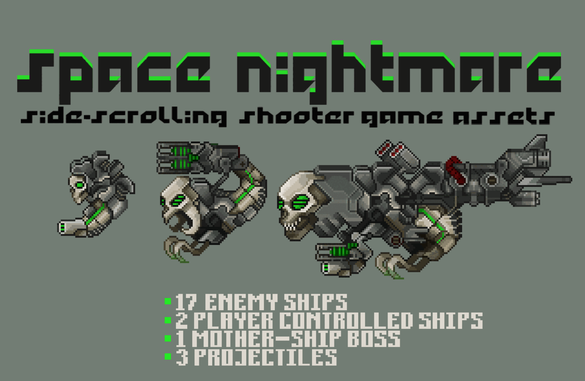 Space Nightmare-Side Scroller asset pack