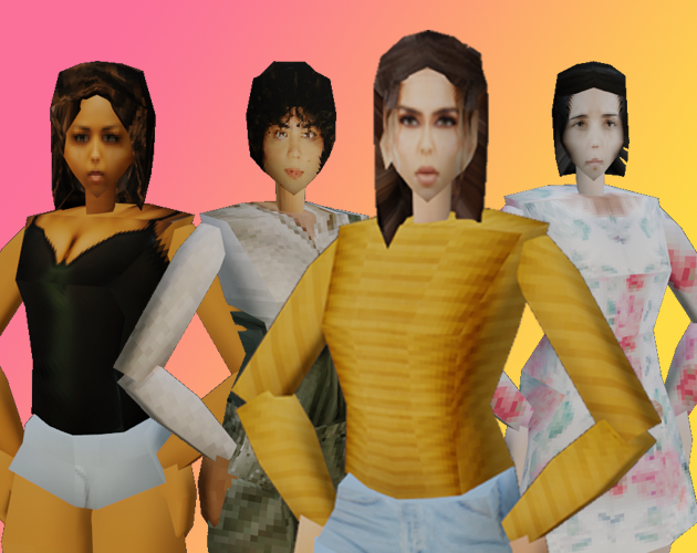 PSX style female character pack