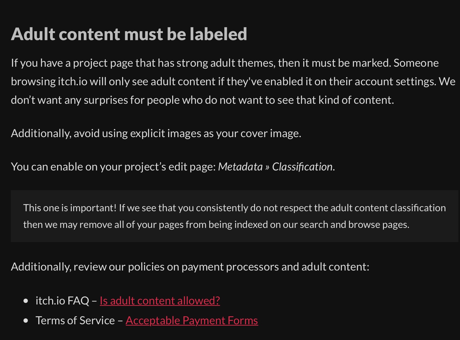 Add Adult Content Warnings To Posts Ideas Feedback Itch io Add Adult Content Warnings To Posts Ideas Feedback Itch io