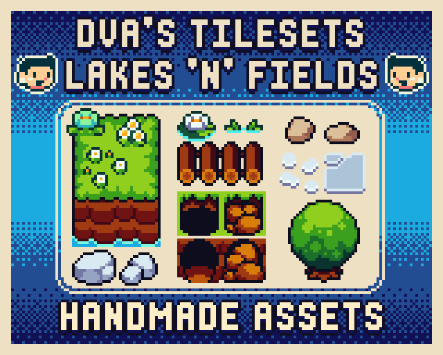 DVA's Top Down Tileset Asset Pack: Lakes 'N' Fields by DanVelasquezArt