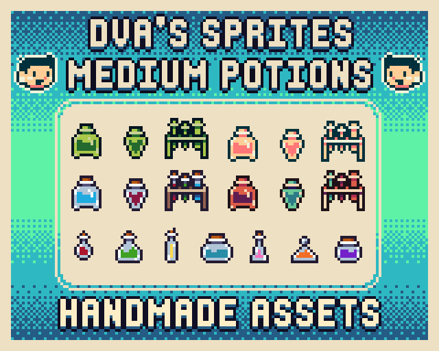 DVA'S Sprites: 2D Potions Pack 16x16