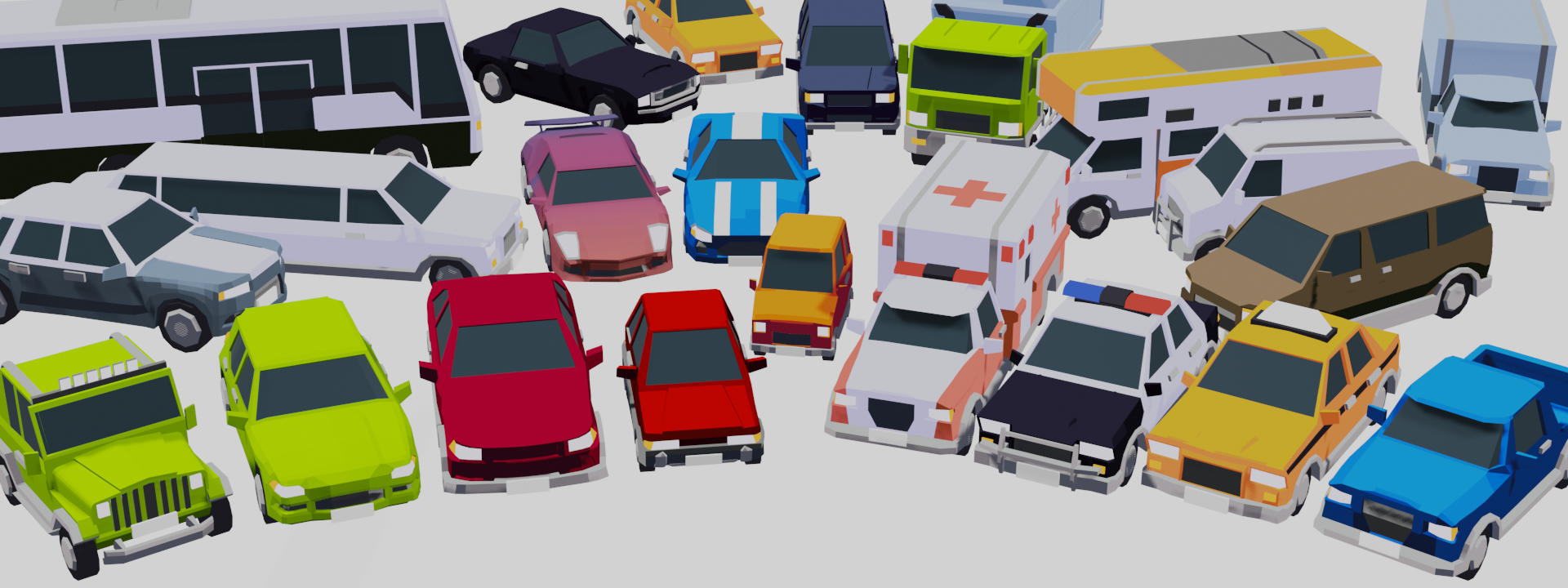 3D Low Poly Vehicles - FBX/Unreal/Unity