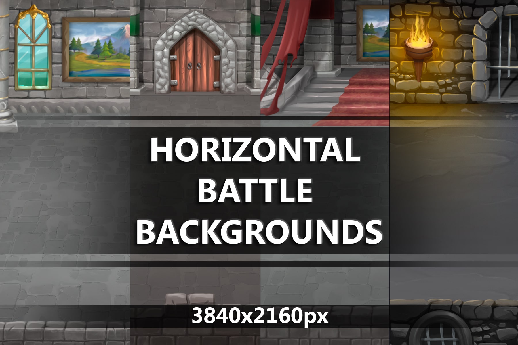 Battle Backgrounds Pixel Art, Game Assets