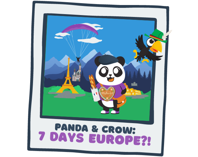 Cover image for Panda and Crow: 7 Days Europe?!