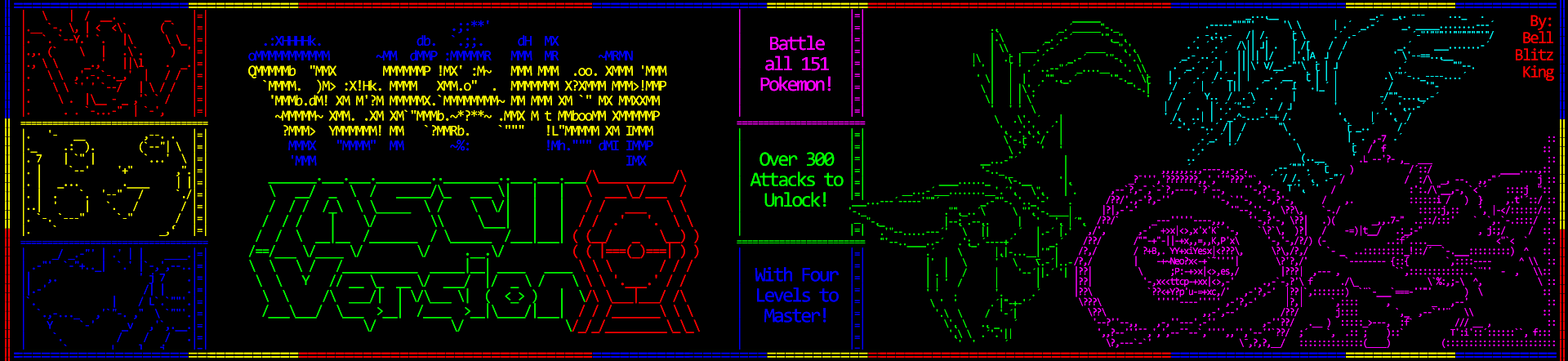 Pokemon ASCII Version CMD Battle Game!
