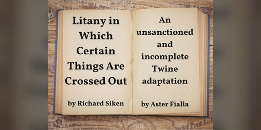 Cover image for Litany In Which Certain Things Are Crossed Out