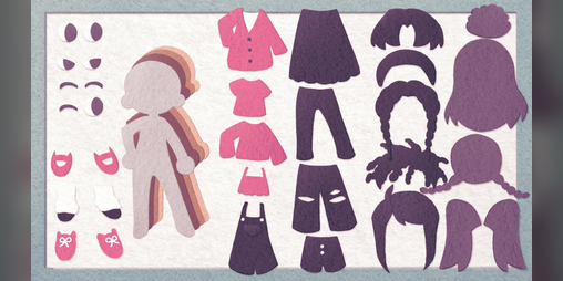 Cover image for Felt dress up doll !