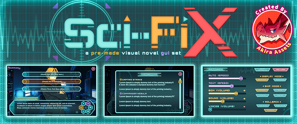 Sci-FiX: a pre-made visual novel GUI Set
