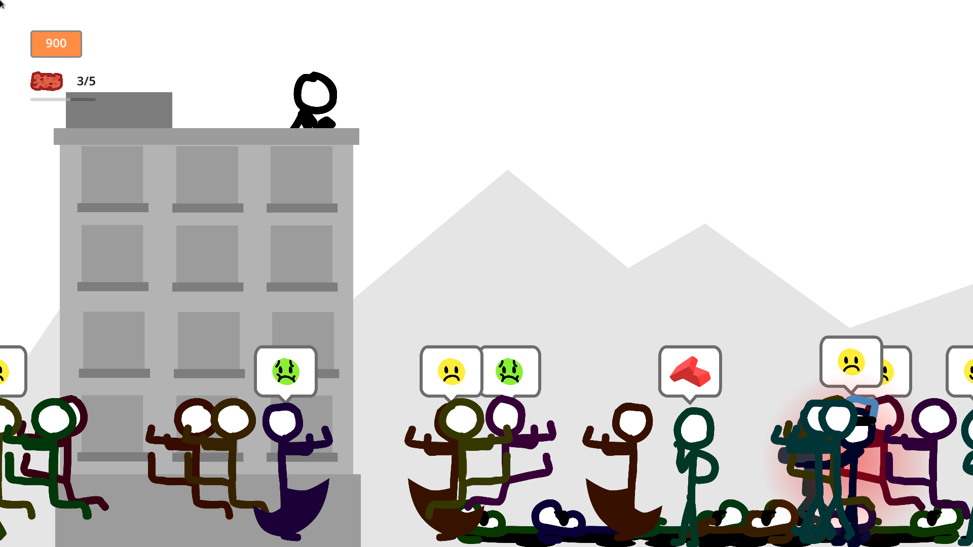 menu, police, and more! Throw Bricks at Pedestrians Simulator by