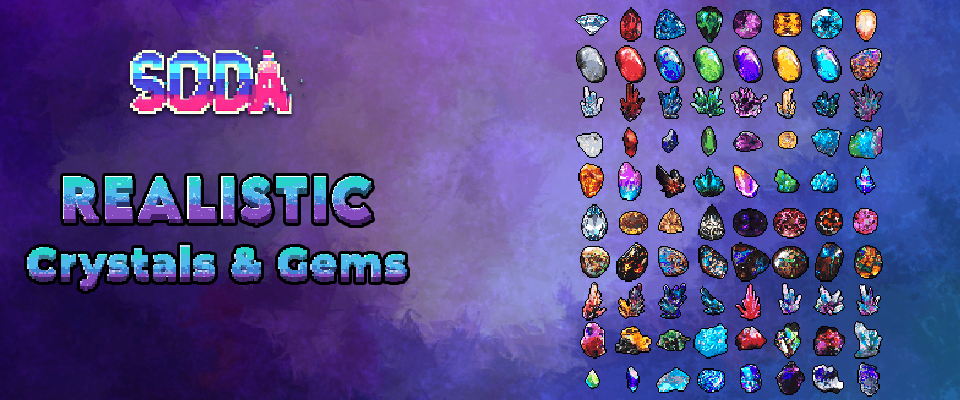 Realistic 32x32 Crystals and Gems Icon Pack