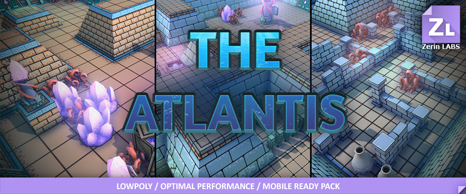 Lowpoly modular dungeon : The Atlantis