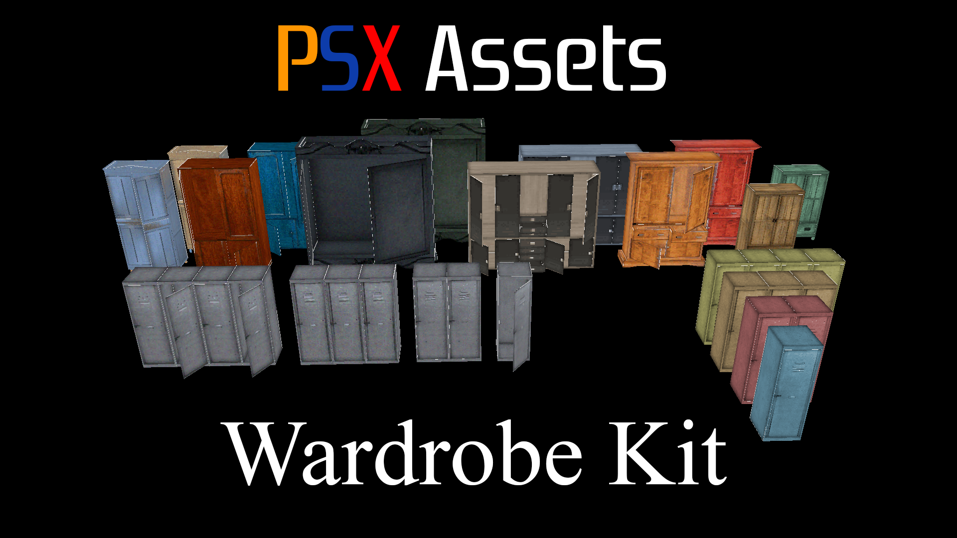 PSX Assets - Wardrobe Kit (Doors and Drawers)