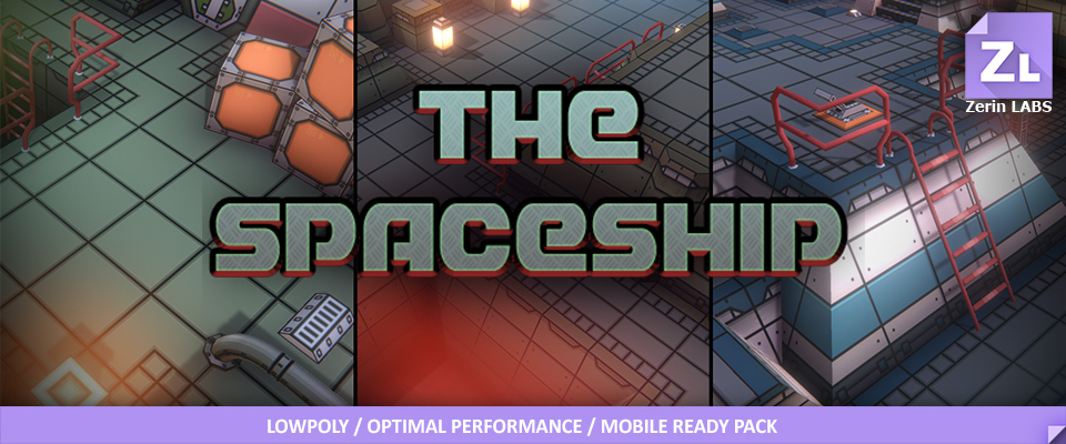 Lowpoly modular dungeon : The Spaceship Sci-Fi