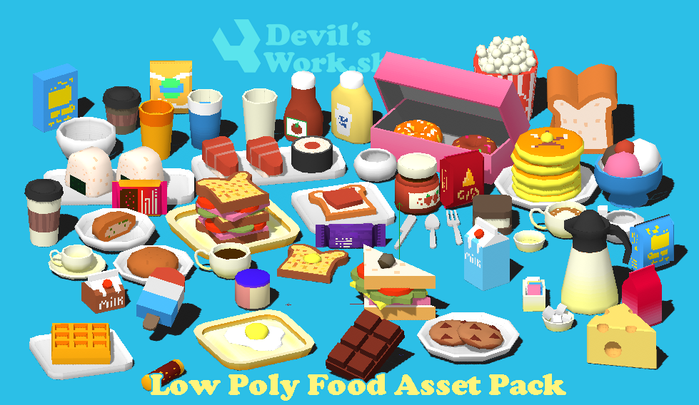 Low Poly Food Asset Pack By Devilswork Shop - low poly map test roblox