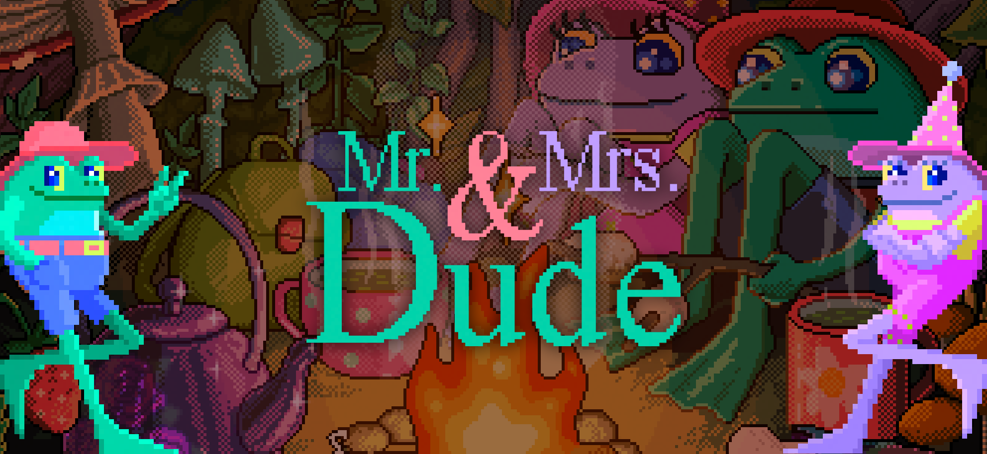 Mr. & Mrs. Dude pixel art characters asset