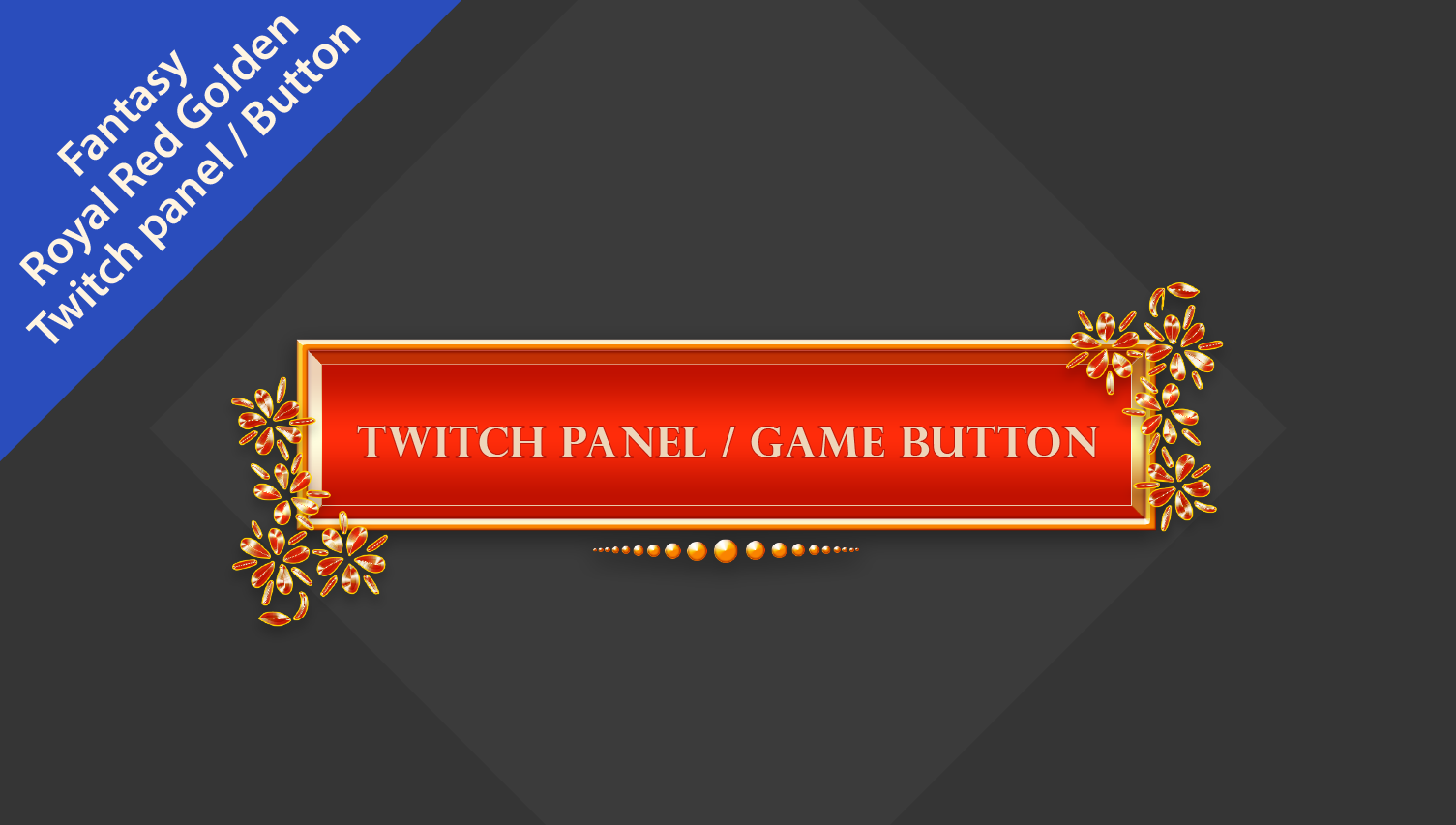 Fantasy Red Golden Stylish Twitch Panel / Game Button