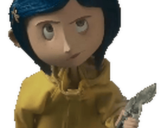 coraline with shears