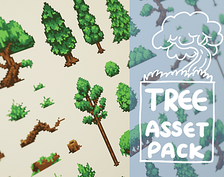 Free 32x32 Pixel Art Trees by MichaelsGameLab