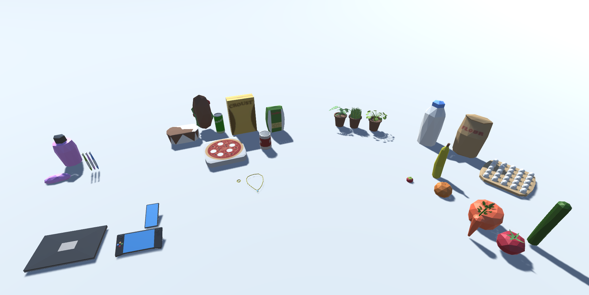 3D Low-Poly Market Items