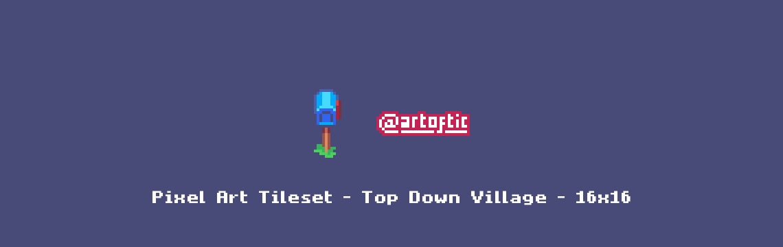 Pixel Art Tileset - Top Down Village - 16x16