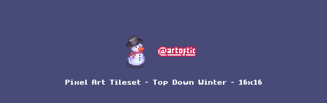 Pixel Art Tileset - Top Down Winter - 16x16