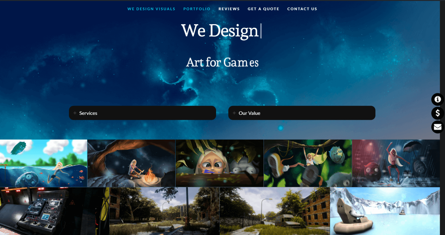 Game Website Template with original illustrations