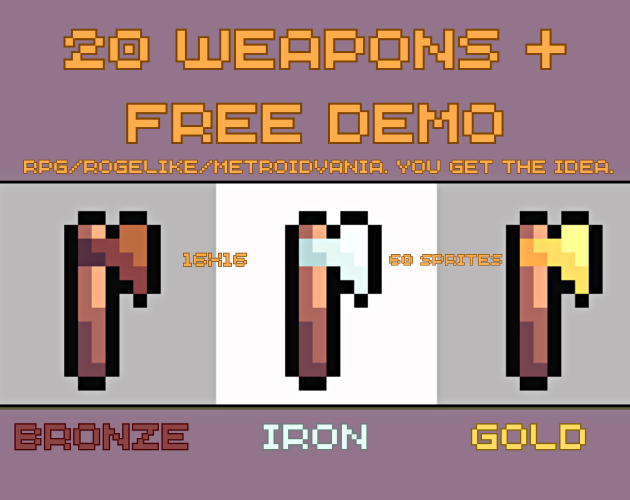 Need RPG Weapons Well I Just Drew Some RPG Weapons Asset Pack X Pixel Art By DoughnutDev