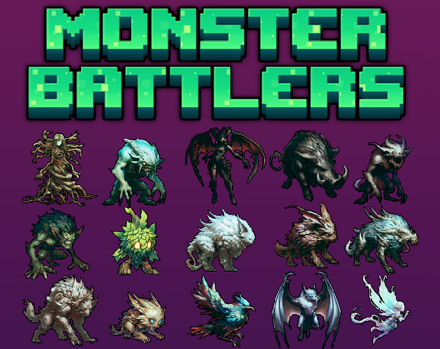 24 Monster Battlers Pack 128x128 by Battlebacks