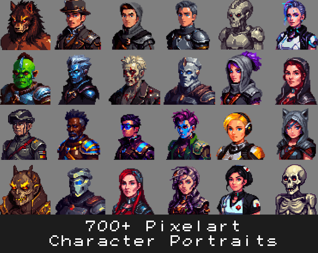 48 new portraits added! - 700+ Pixel Art RPG Character Portraits ...
