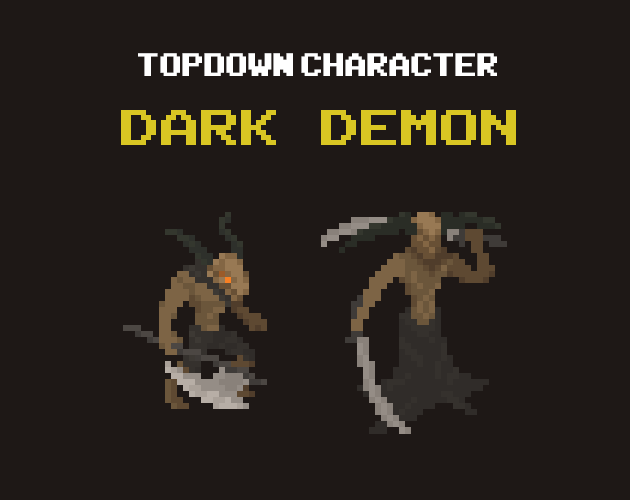 Dark Demon Top Down Pixel Art Character Assets By Sanctumpixel