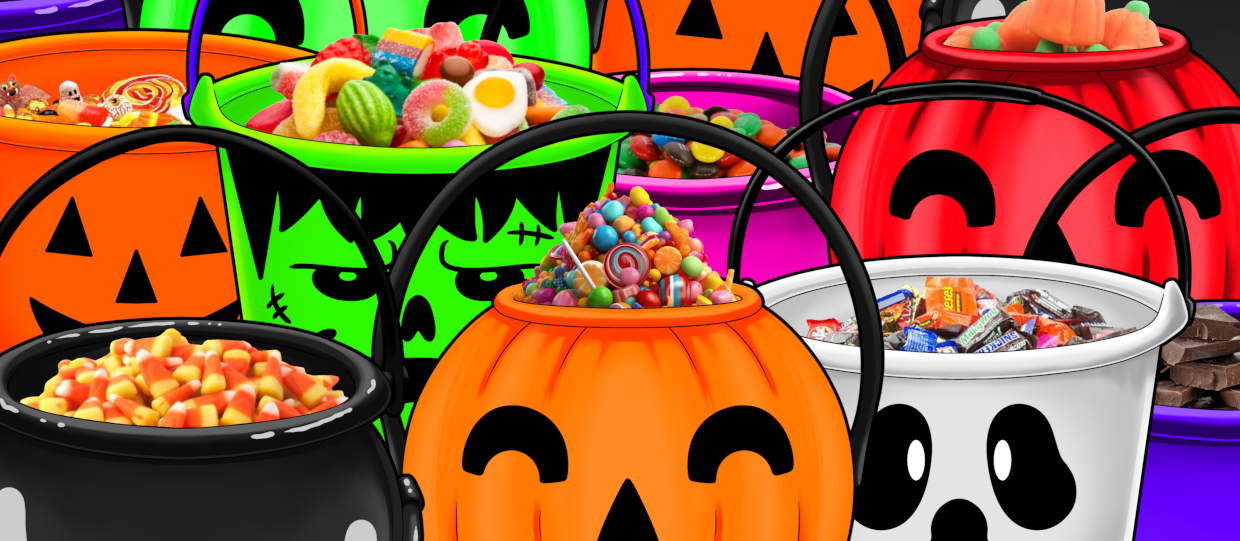 F2U Halloween Candy Buckets! - Vtuber Prop Assets