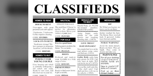 Cover image for CLASSIFIEDS