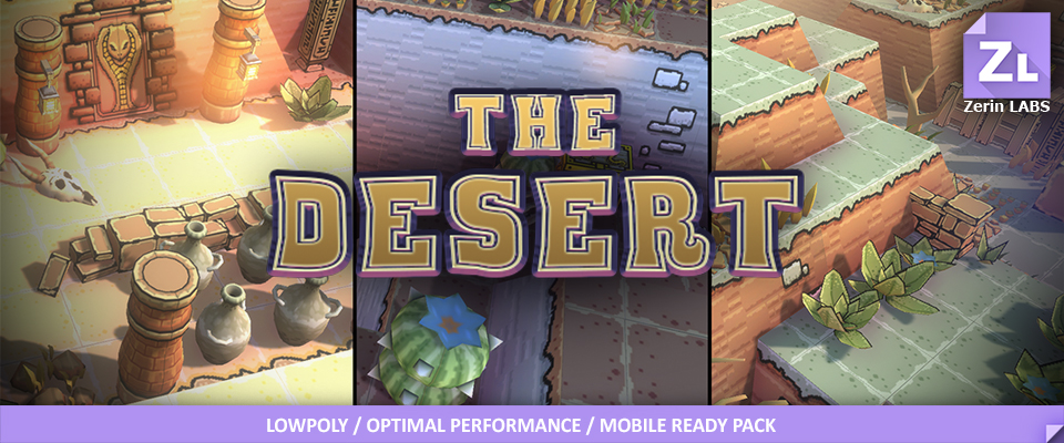 Lowpoly modular dungeon : The Desert