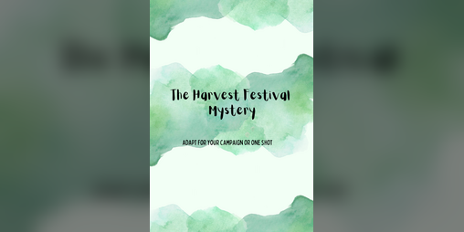 Cover image for The harvest festival mystery