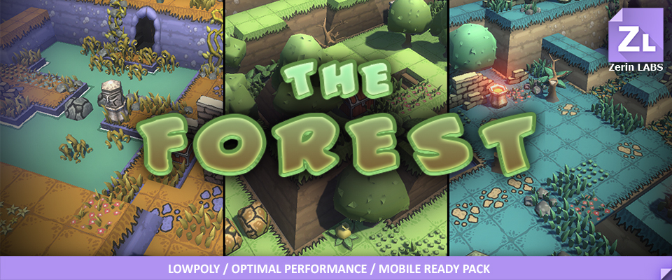 Lowpoly modular dungeon : The Forest