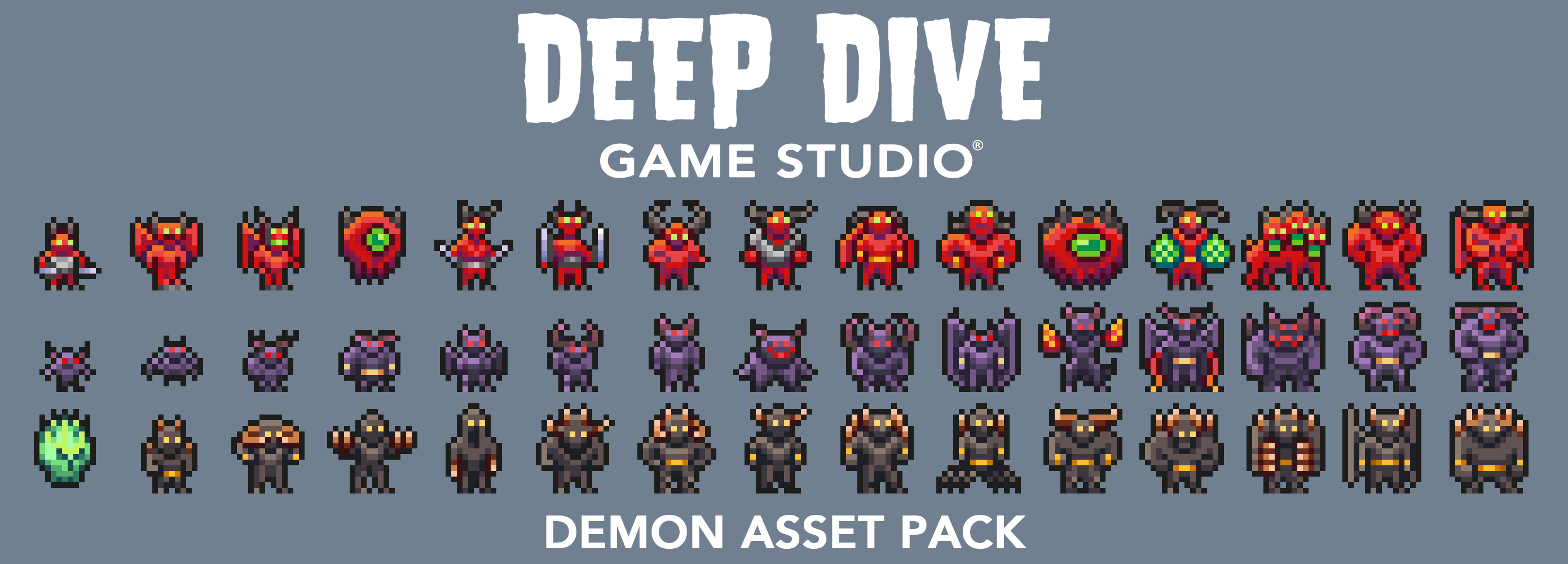 Demon Asset Pack [16x16] by DeepDiveGameStudio