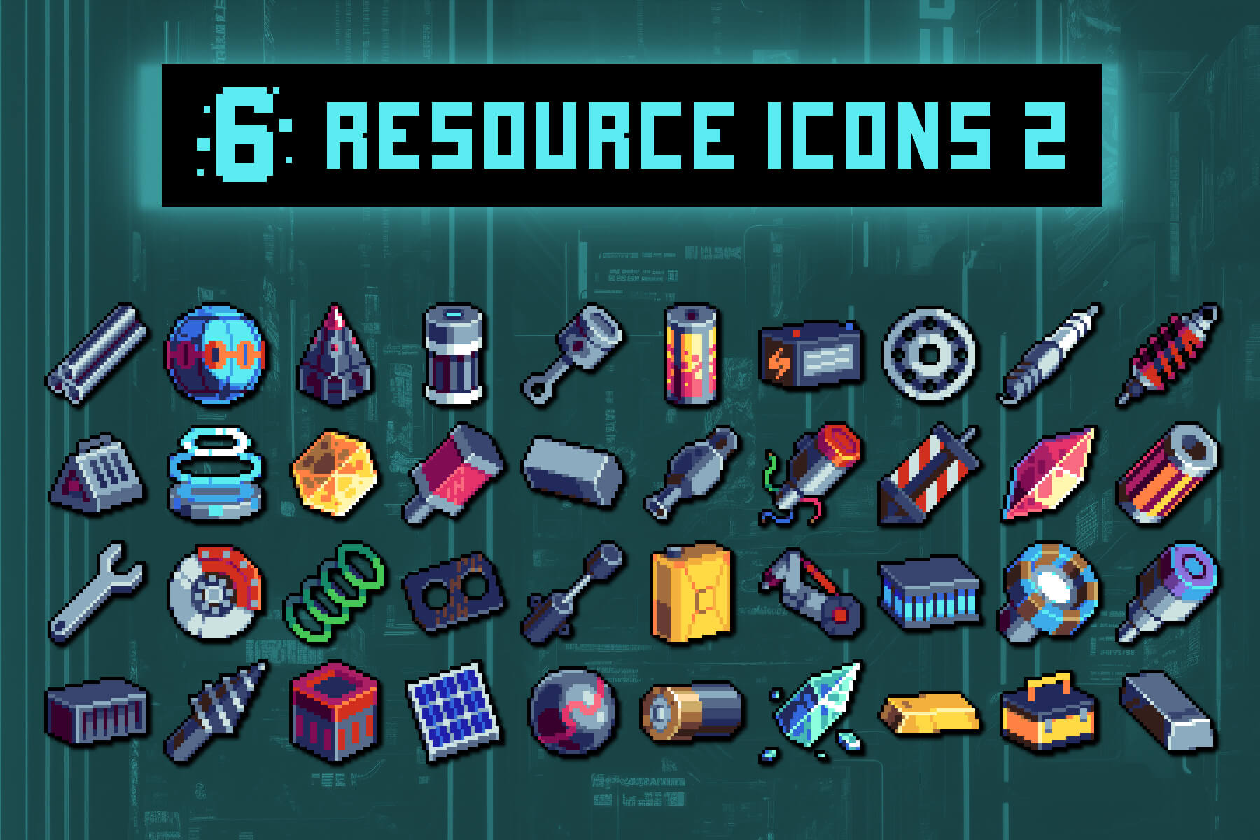 Resource 32x32 Icons Pixel Art Assets 