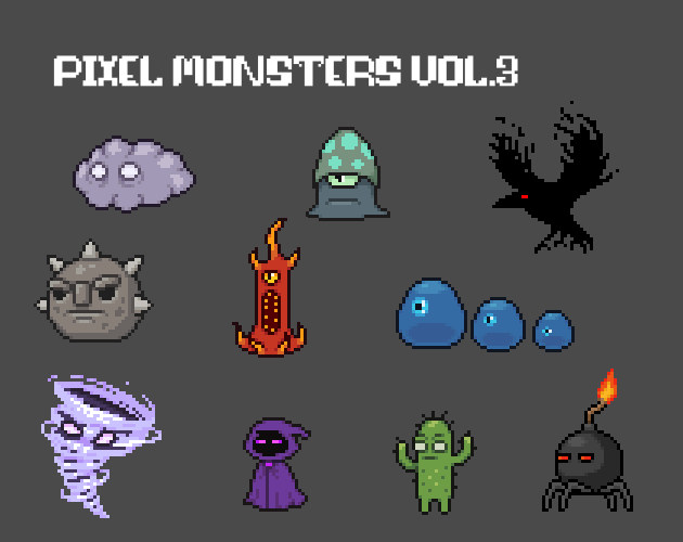 32x32 pixel art creatures volume 3