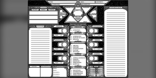 Cover image for D&D 5e Woodblock Print Styled Character Sheet