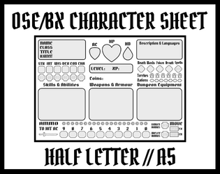 OSE/BX A5/Half Letter Character Sheet  