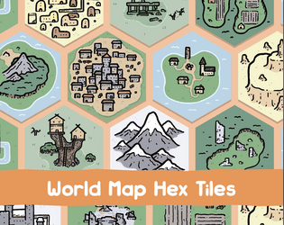 World Map Hex Tiles   - Map your fantasy world with 140+ illustrated hex tiles and accessories. 