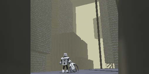 Cover image for Portrait of a robot climbing a dystopian megastructure