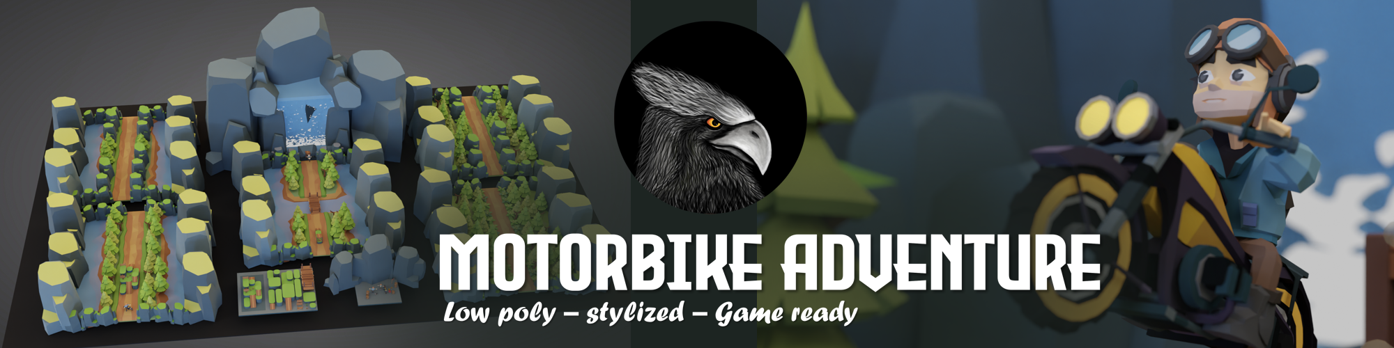 Motorbike Adventure: Low Poly Assets Pack
