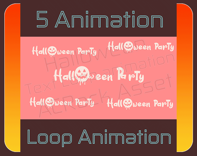 Halloween Party Text loop animation for Vtubers / live streamers