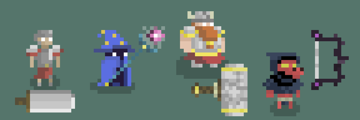 Pixel art RPG characters 16x16 with animations!