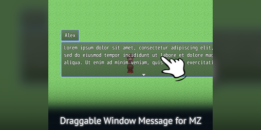 Cover image for Draggable Window Message plugin - RPG Maker MZ