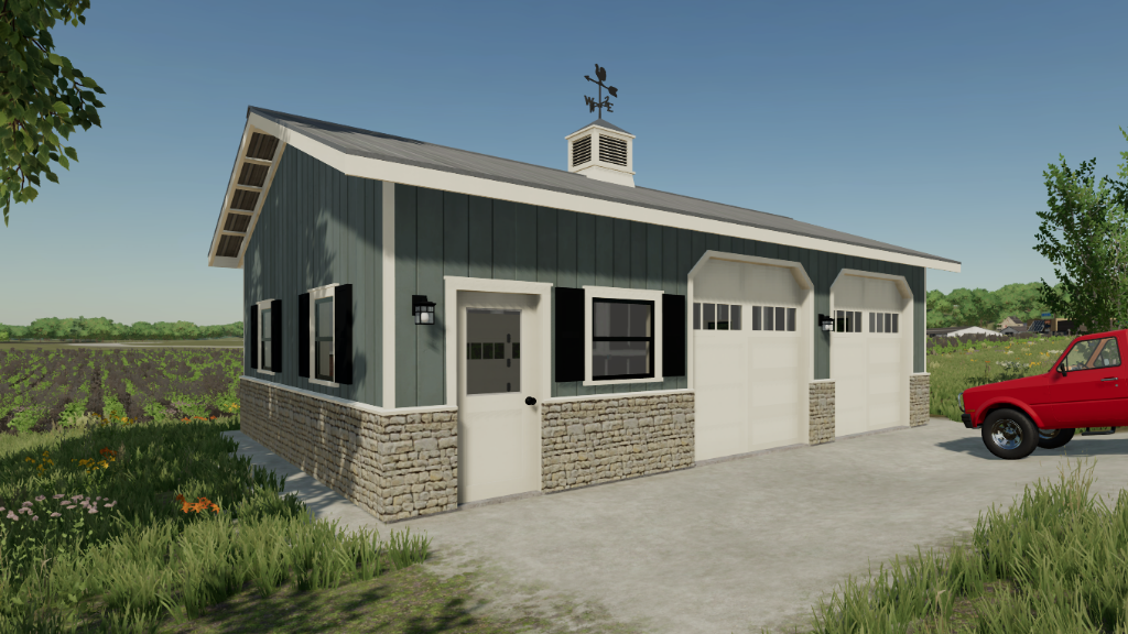 FS22: 24x36 American Garage by OKUsedMods