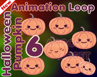 Pumpkin Halloween Loop Animation Pack of 6 for Vtubers / Content Creators / Game Developers